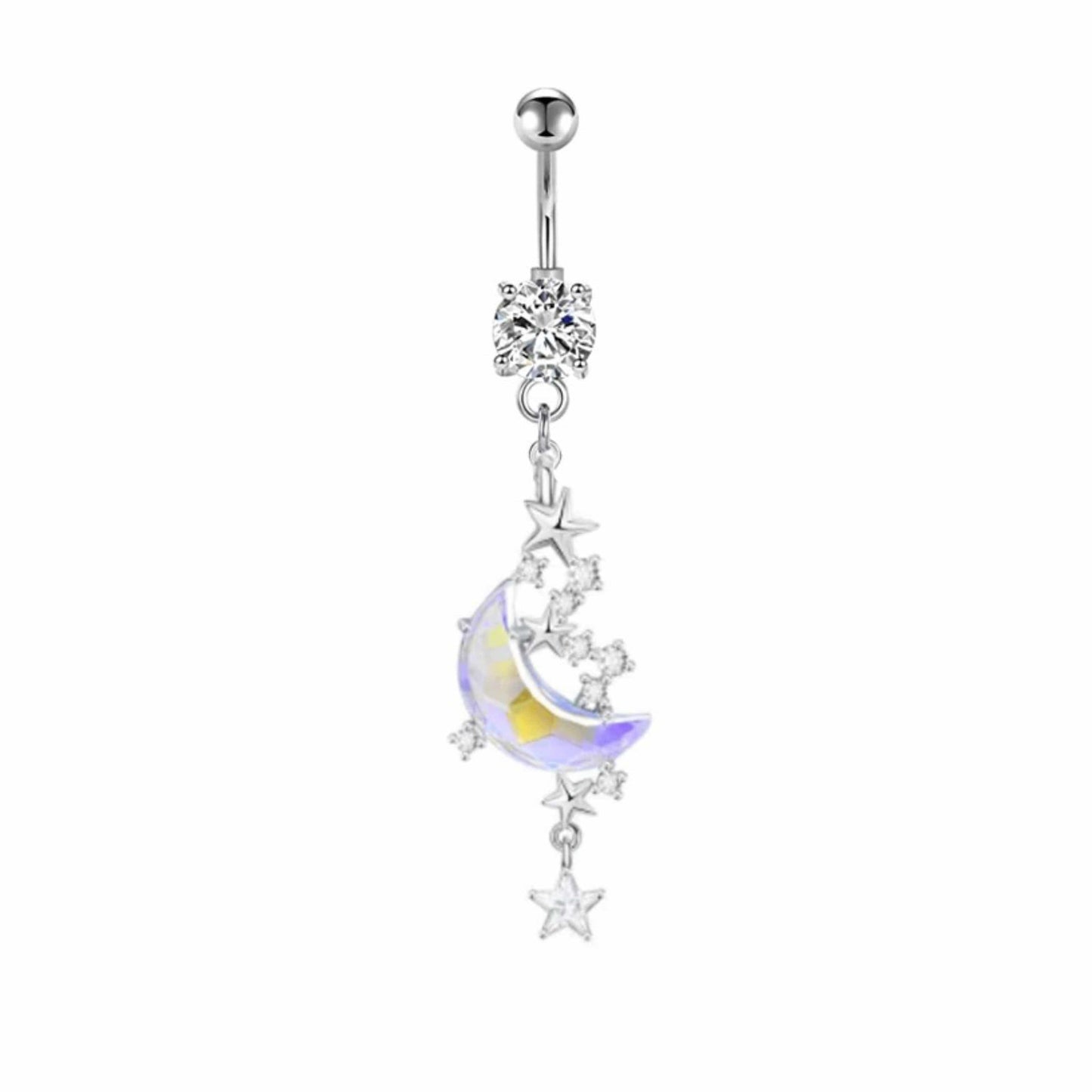 Crescent Moon Belly Button Ring - JackzzJewelz