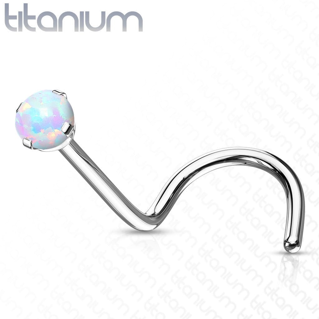 Opal Nose Screw Titanium - JackzzJewelz