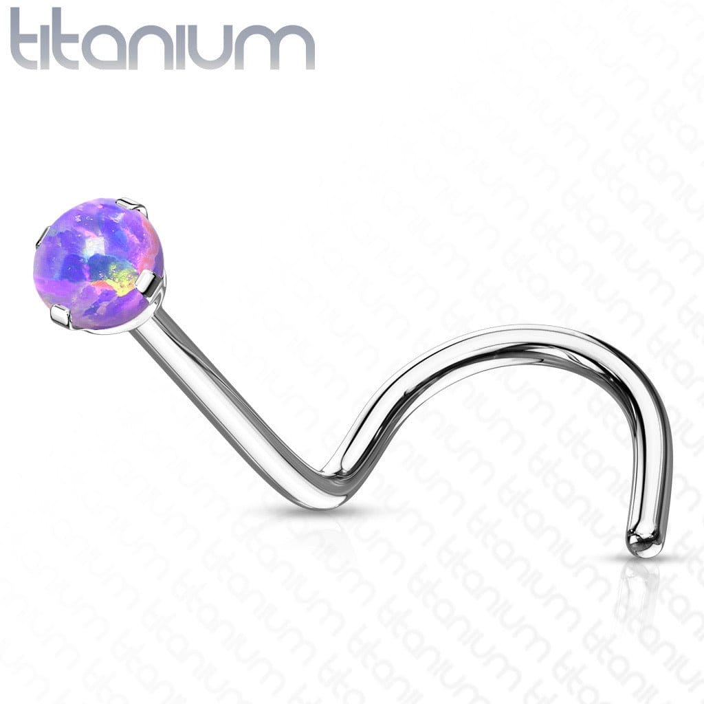 Opal Nose Screw Titanium - JackzzJewelz