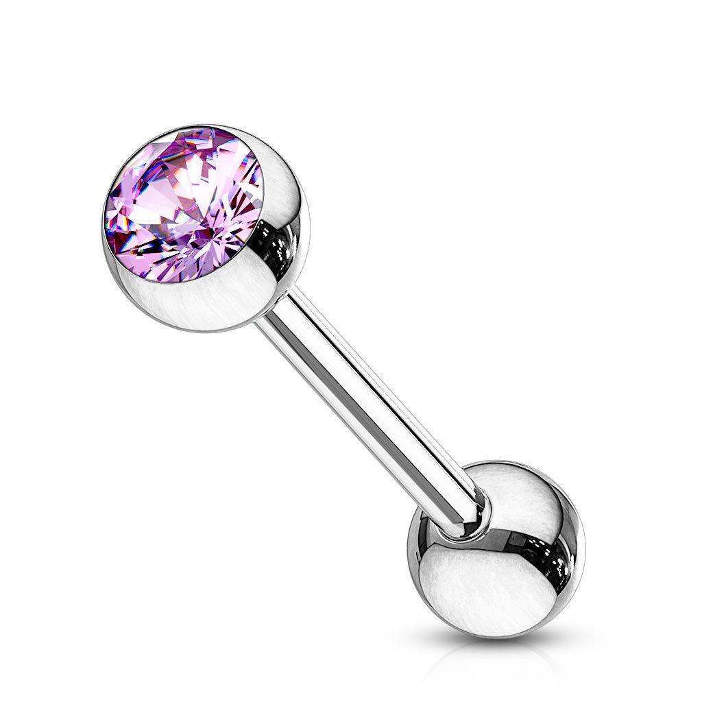 Press Fit Gem Set Tongue Piercing - JackzzJewelz