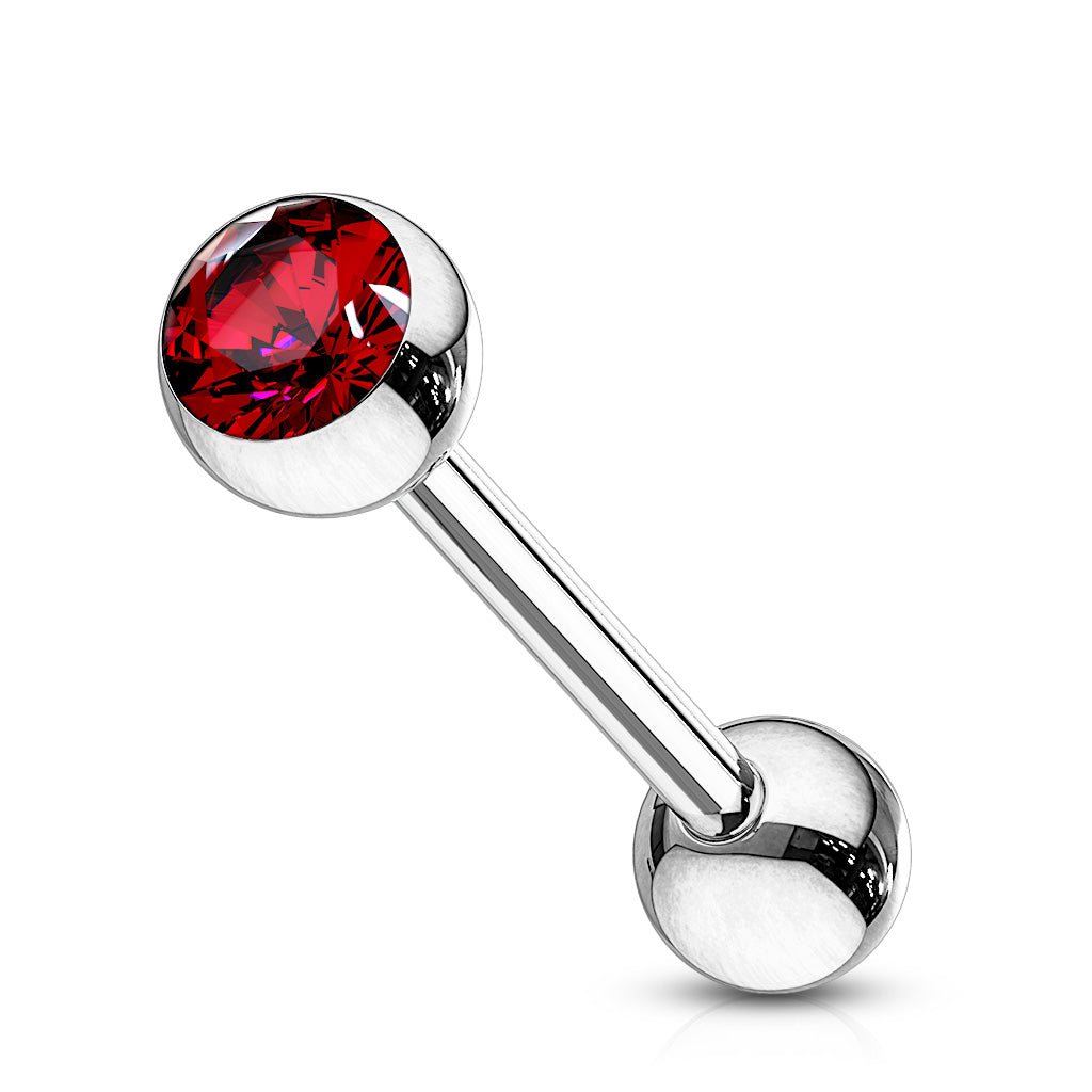 Press Fit Gem Set Tongue Piercing - JackzzJewelz