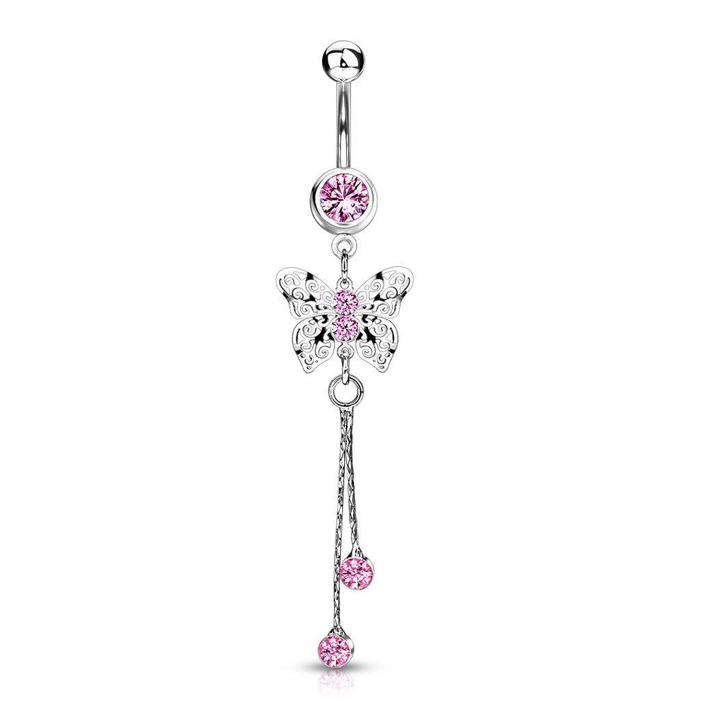 Royal Butterfly Belly Button Ring - JackzzJewelz