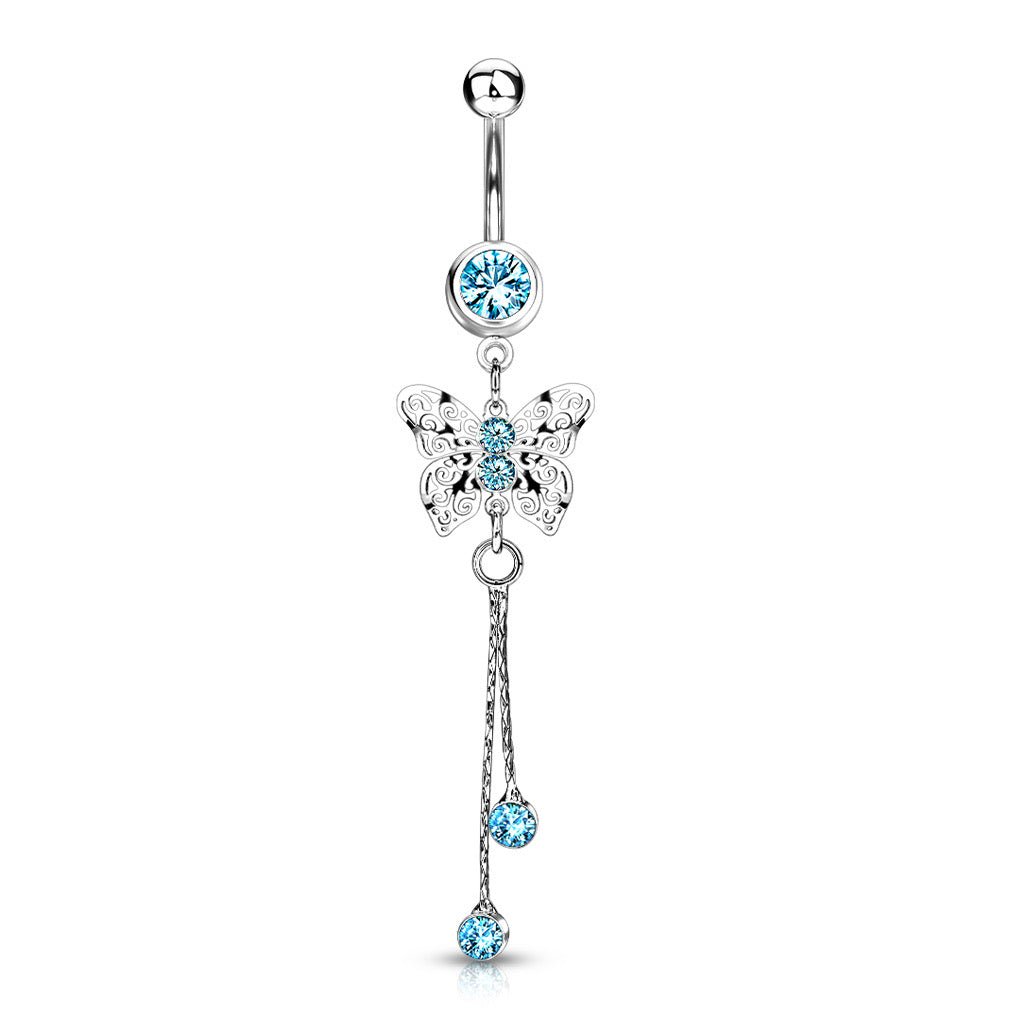 Royal Butterfly Belly Button Ring - JackzzJewelz