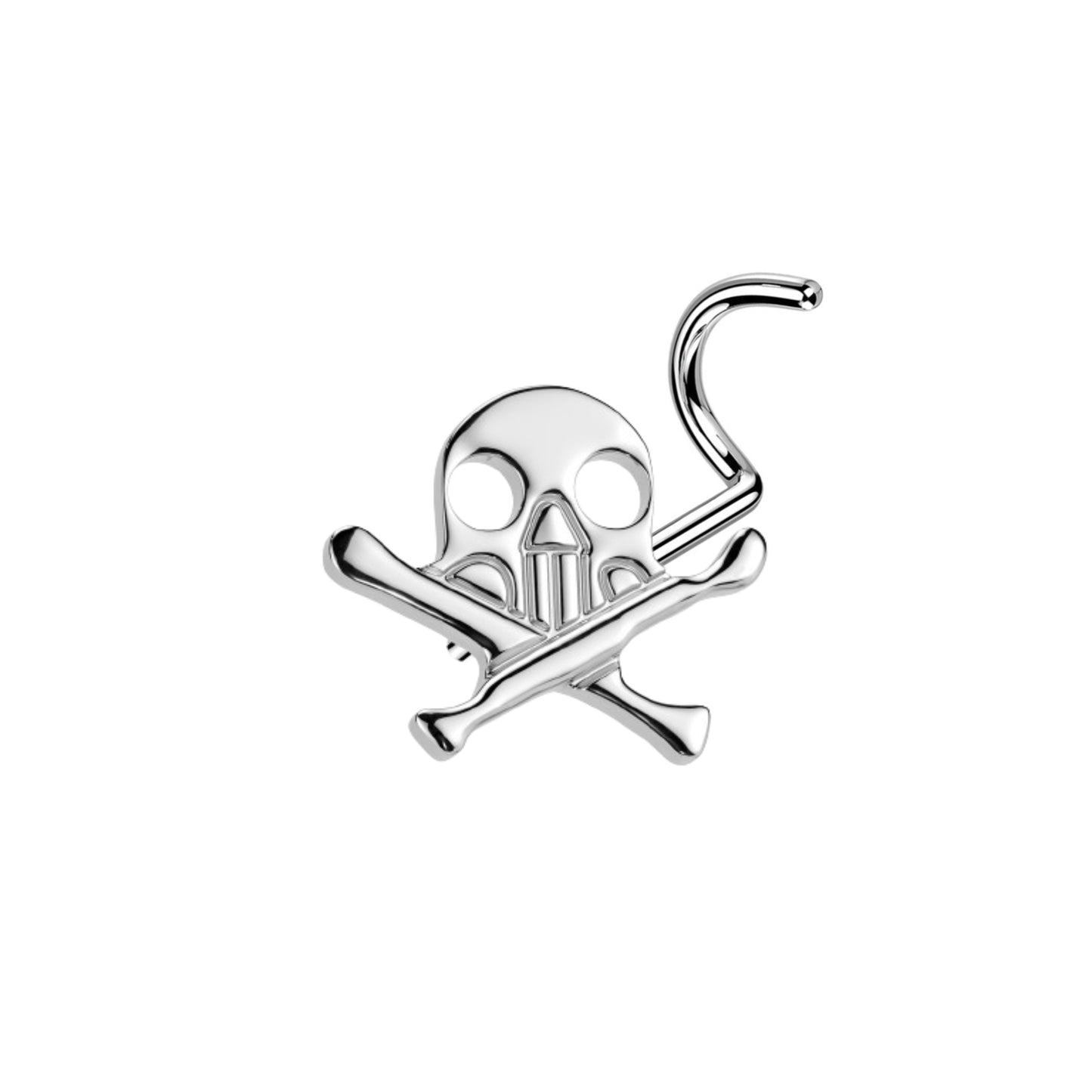 Skull Crossbones Titanium Nose Screw