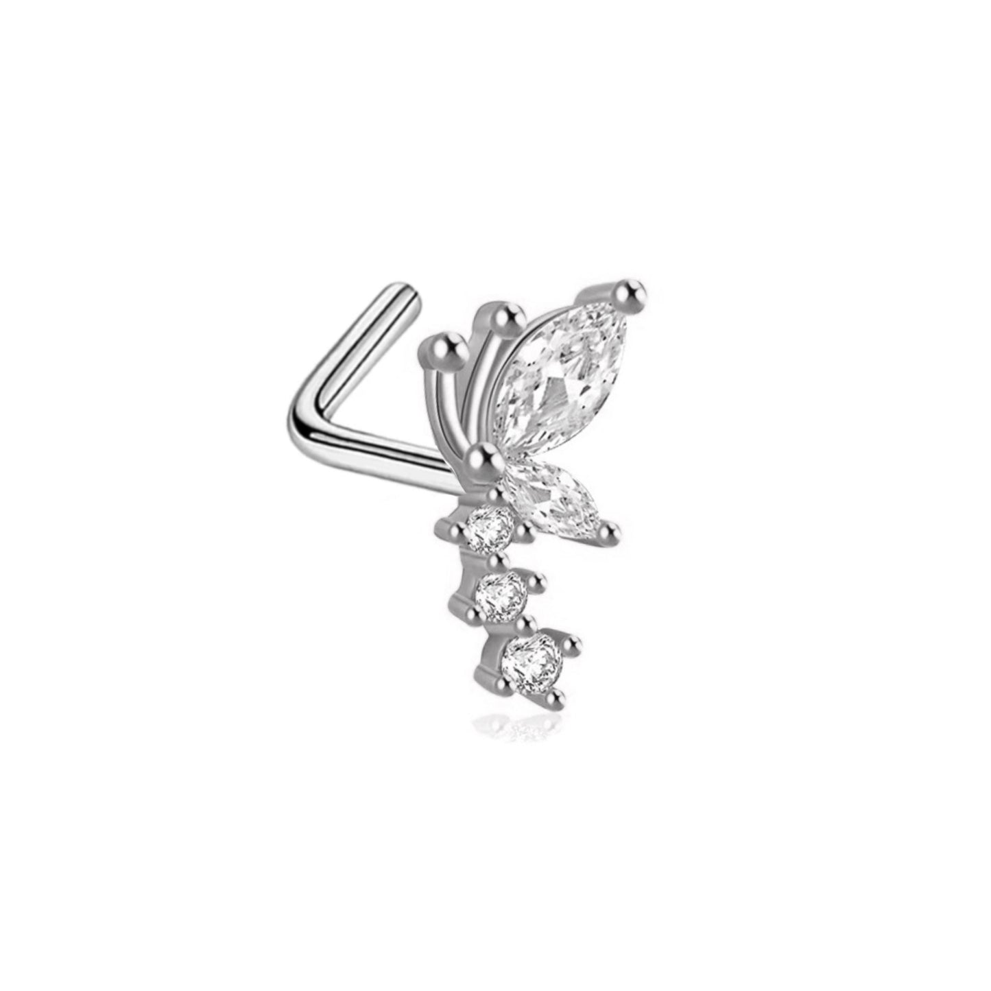 Butterfly Wing L-Bend Nose Stud