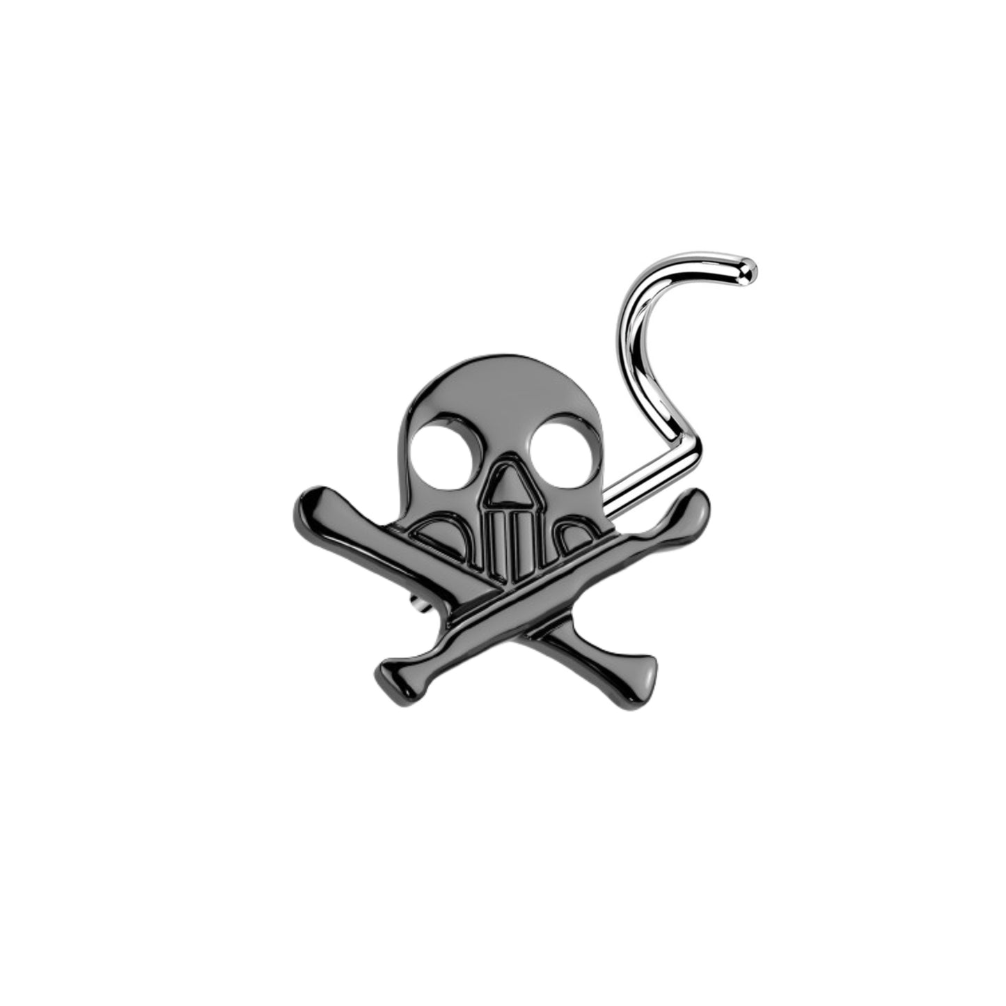 Skull Crossbones Titanium Nose Screw