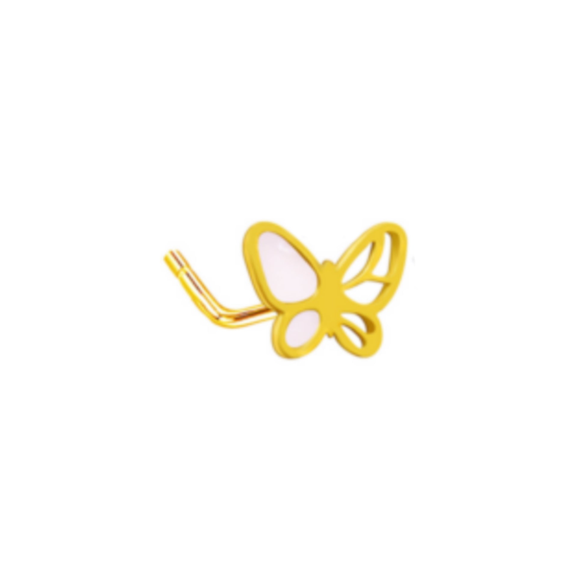 Butterfly L Bend Nose Stud in 316L Stainless Steel, Waterproof and Tarnish Free, 20g Thickness, 7mm Length, L-Bend Design