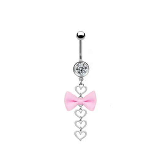 Heart Bow Belly Button Ring