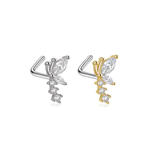 Butterfly Wing L-Bend Nose Stud
