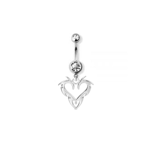 Sacred Flame Heart Belly Button Ring