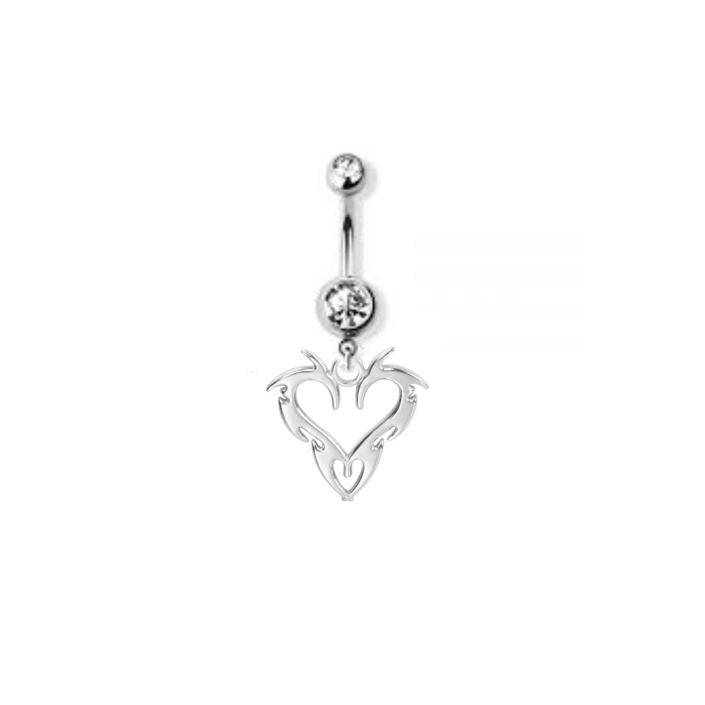 Sacred Flame Heart Belly Button Ring